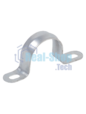 Скоба IEK CMAT11-21-010 двухлапковый 21мм оцинкованная сталь белый (упак.:10шт)