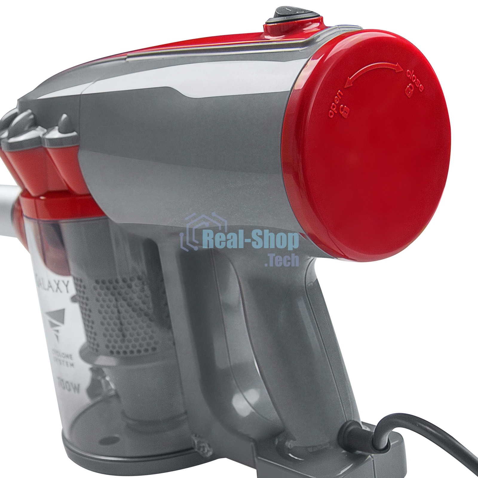 Пылесос вертикальный Galaxy GL 6255 серый/красный, питание от сети, 150 Вт, уборка сухая, пылесборник 0.8 л