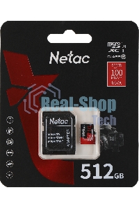 Флеш карта MicroSD card Netac P500 Extreme Pro 512Gb, retail version w/SD adapter