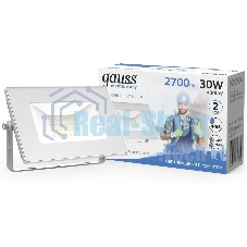 Прожектор светодиодный Gauss Elementary 30Вт 2100лм IP65 6500К бел.