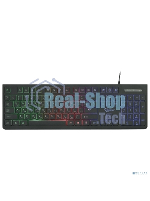 Клавиатура проводная с подсветкой Gembird KB-250L, USB, черный, 104 клавиши, подсветка Rainbow, шоколадный тип клавиш, кабель 1.5м