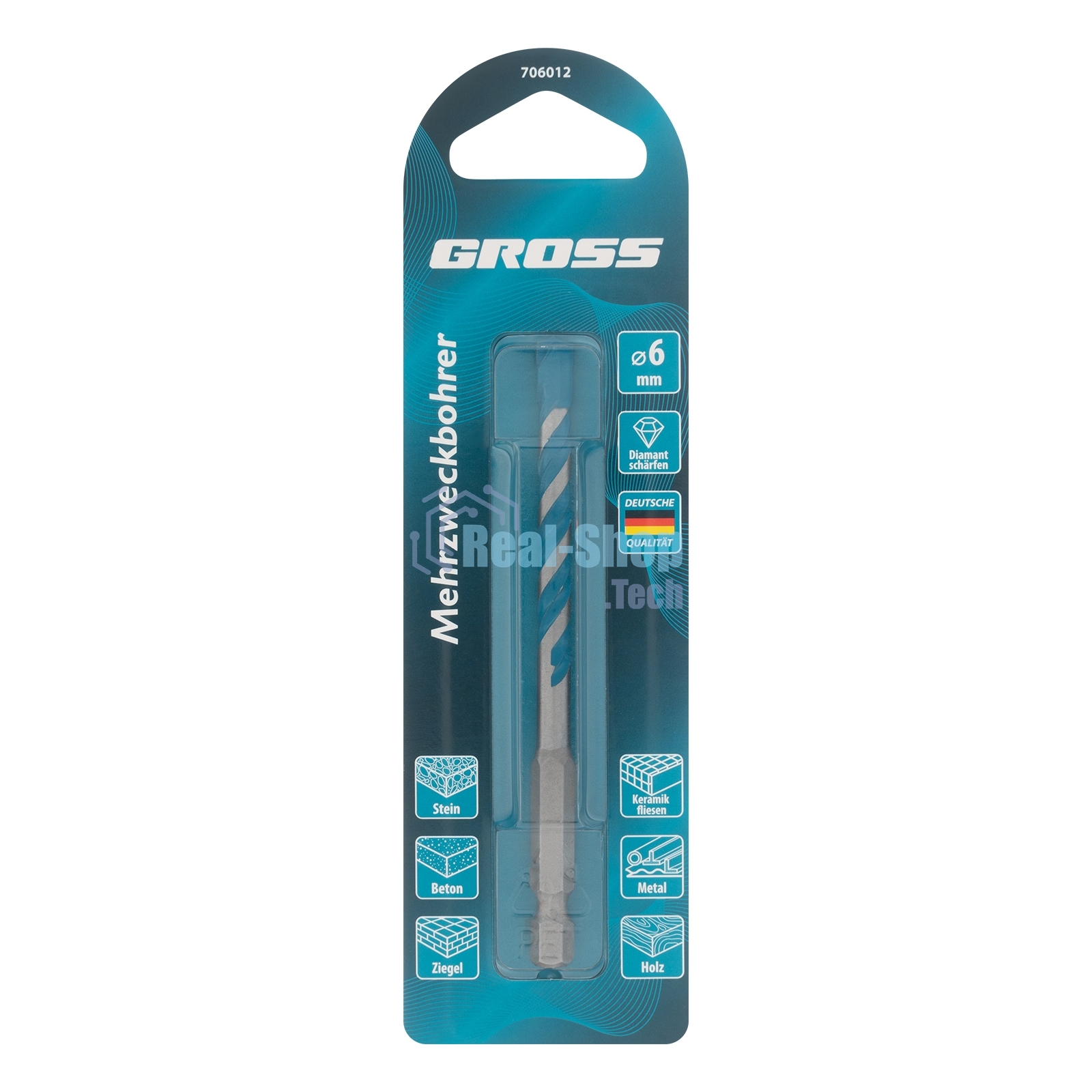 Сверло универсальное Gross Multipurpose PRO, 6-гр. хвостовик, 6мм
