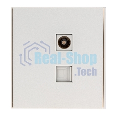 Розетка телевизионная Kranz STRONG компьютерная RJ45 кат6 + TV с/у жемчуг
