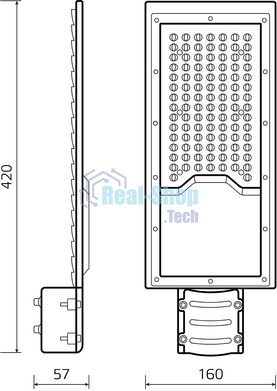 Светильник светодиодный Gauss Avenue ДКУ 80Вт 4000К IP65 8000лм 420х160х57 190-250В КСС 
