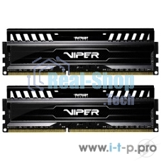 Оперативная память Patriot Viper 3, DDR3, 8GB (2x4 GB), 1600 MHz, CL9, DIMM, радиатор, черный