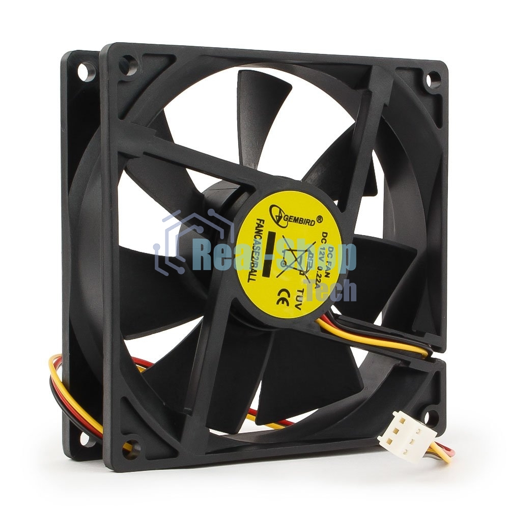 Вентилятор для корпуса Gembird FANCASE2/BALL черный, 90 мм, 2500 об/мин, 26 дБ, 3 pin
