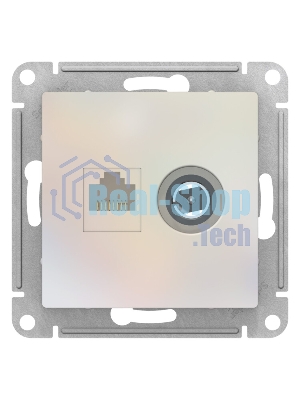 Розетка телевизионная +комп двойная RJ45+TV, кат.5E, механизм ATN000489 Schneider Electric Жемчуг