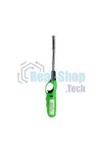 Бытовая газовая пьезозажигалка с классическим пламенем многоразовая (1 шт.) зеленая СК-302W с гибким стержнем Сокол