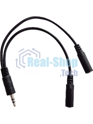 Адаптер аудио Buro 2xJack 3.5 (f)/Jack 3.5 (m) 0.2м. черный