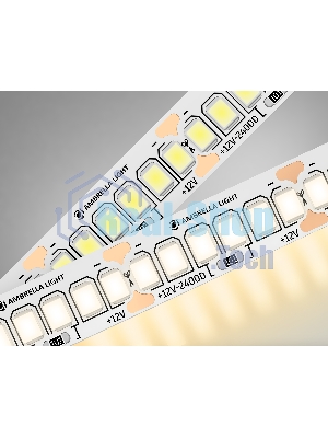 Светодиодная лента Ambrella light GS1401 2835 240Led/ 17W m/ 12V IP20 3000K/ 5000*10*1.2mm (2 конт.)