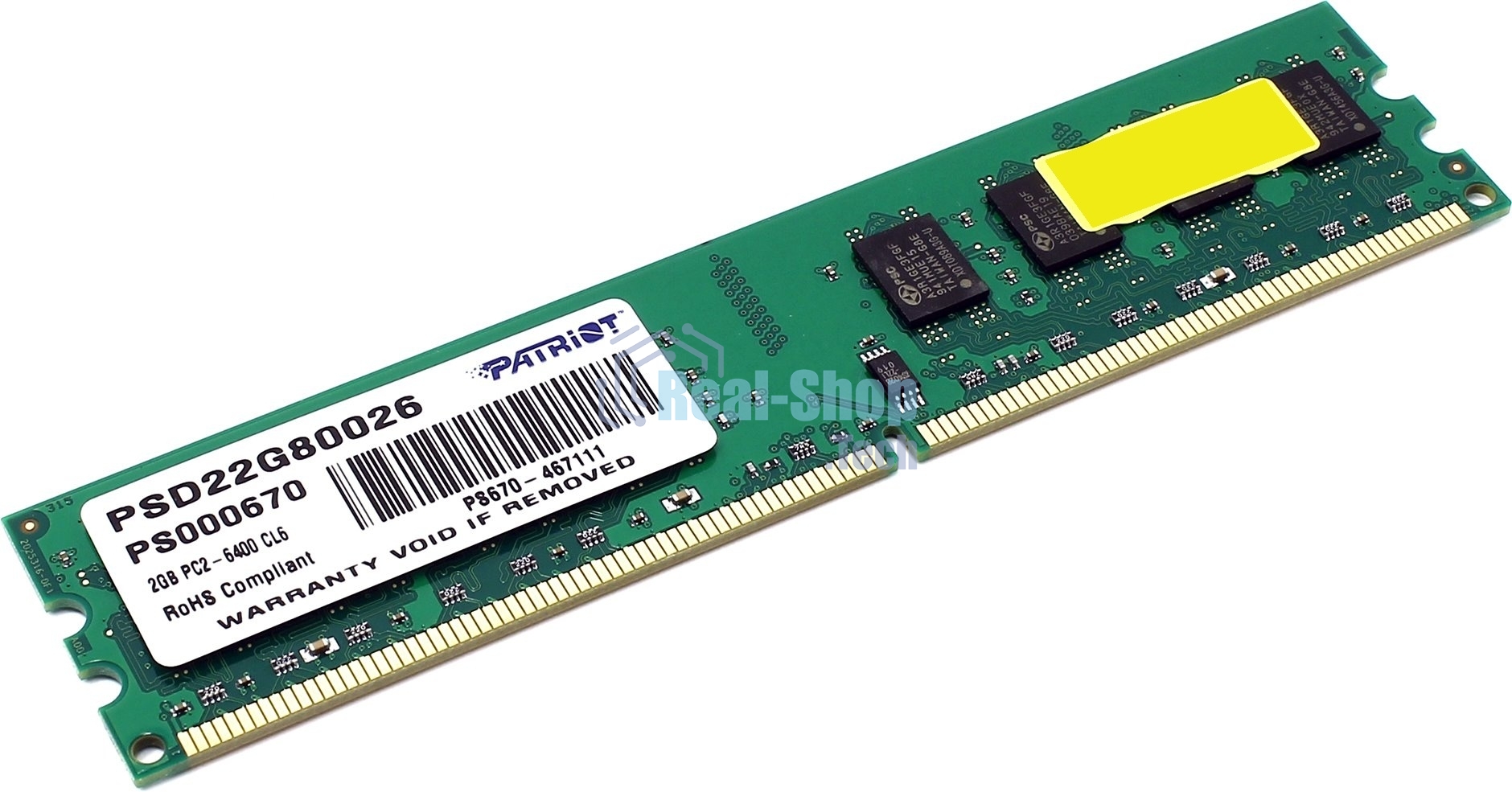 Оперативная память Patriot, DDR2, 2GB (1x2 GB), 800 MHz, CL6, DIMM