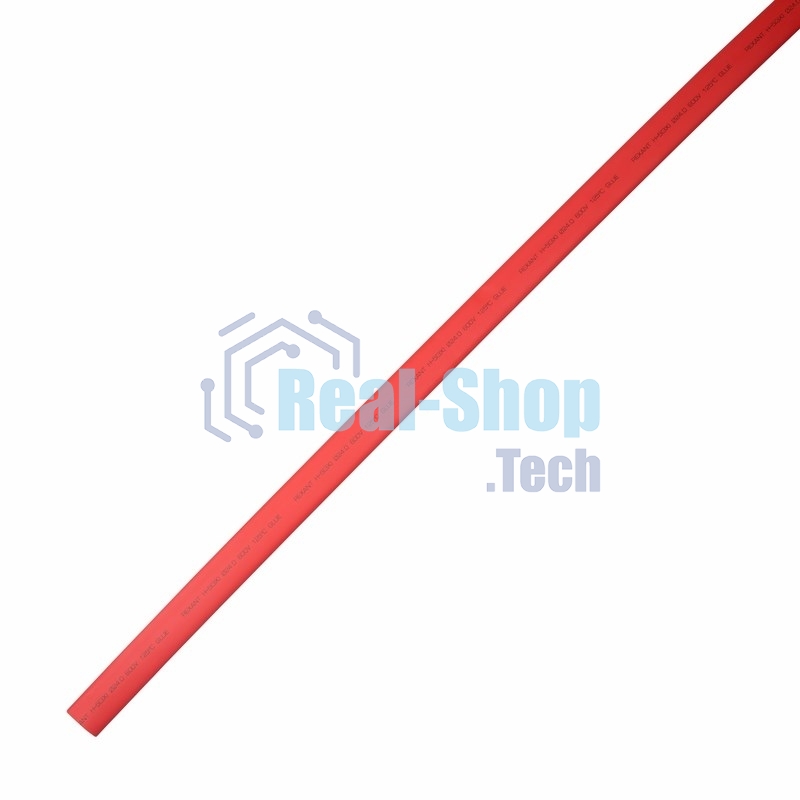 Термоусаживаемая трубка клеевая Rexant 24,0/8,0 мм, красная, упаковка 5 шт. по 1 м