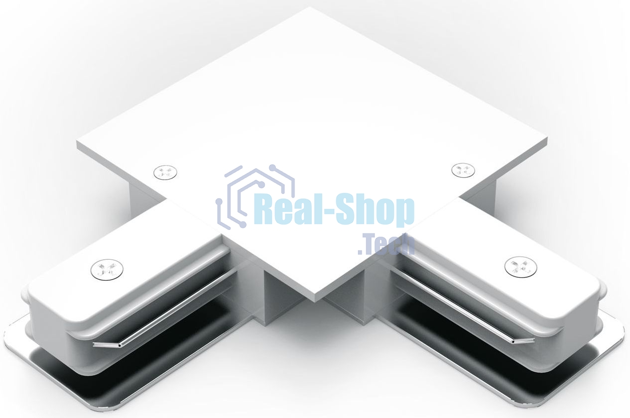 Коннектор для встраиваемых трековых шинопроводов Gauss угловой (L) белый