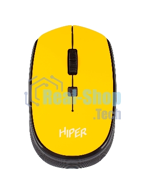 Мышь беспроводная HIPER HOMW-085 желтый, 1600 dpi, радиоканал, USB, кнопки - 4