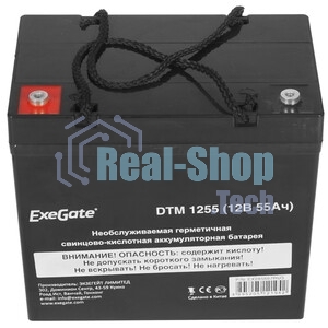 Аккумуляторная батарея ExeGate DT 1255 (12V 55Ah, болт М6)
