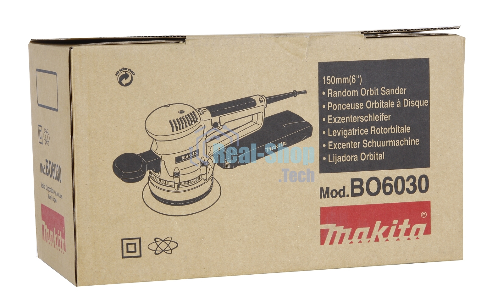 Эксцентриковая шлифовальная машина Makita BO6030 ЭШМ,310Вт,ф150мм,4000-10000об\м,ампл-3мм,2.3кг,кор,п\сборник