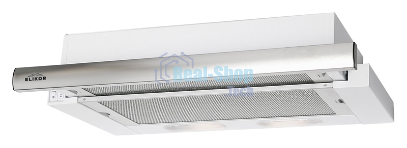 Вытяжка встраиваемая Elikor Интегра 45П-400-В2Л белый/нержавеющая сталь, 45 см, 400 куб. м/ч, 55 дБ