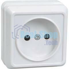 Розетка 1-м ОП Октава 10А IP20 без заземл. белый IEK ERO10-K01-10-DC