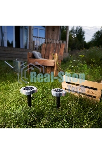 Набор отпугивателей кротов с садовым фонариком (R20*2 камень) Rexant