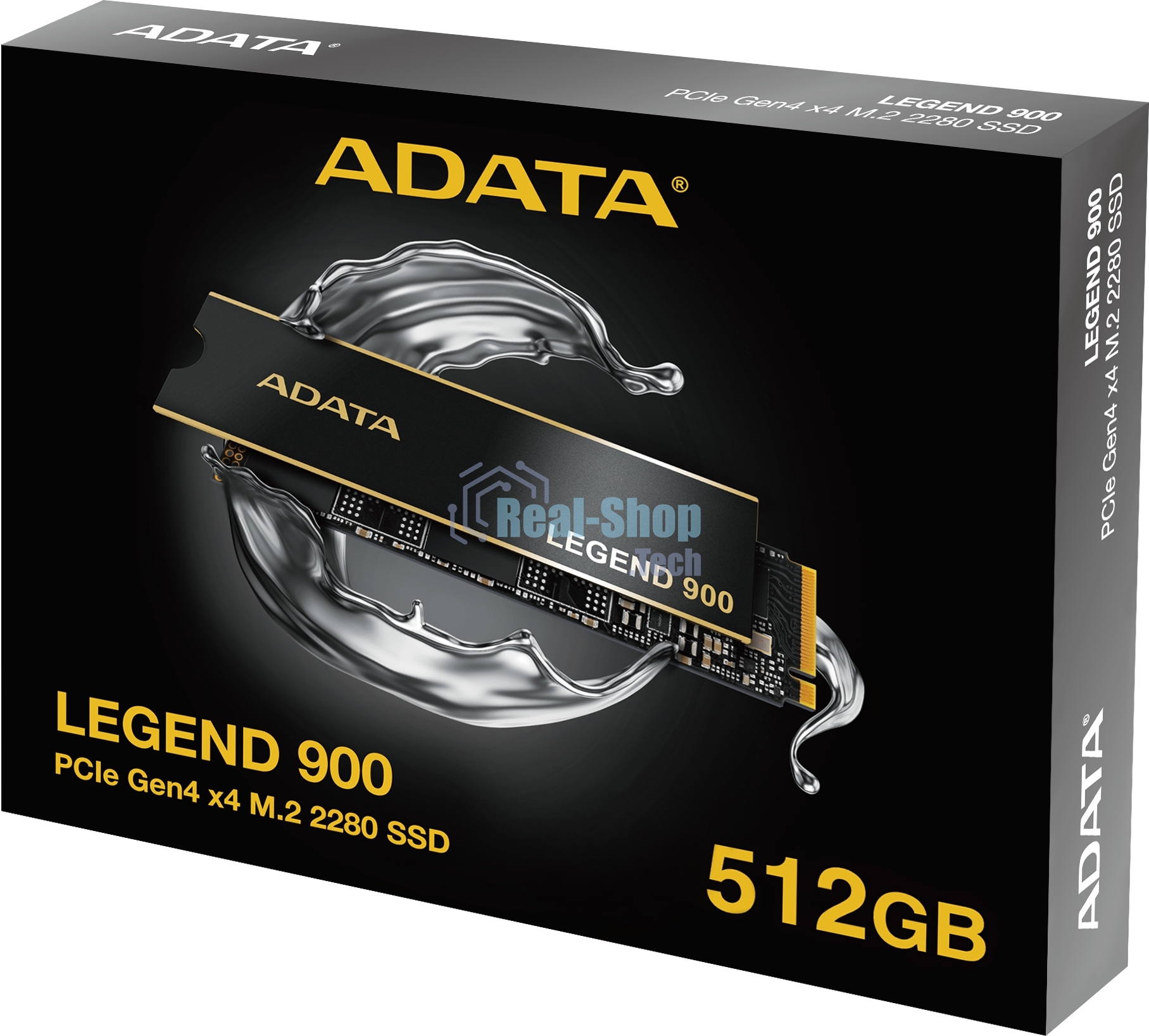 Накопитель SSD ADATA LEGEND 900, 512Gb, PCIe 4.0 x4, M.2 2280, NVMe, R/W 6200/2300, с радиатором