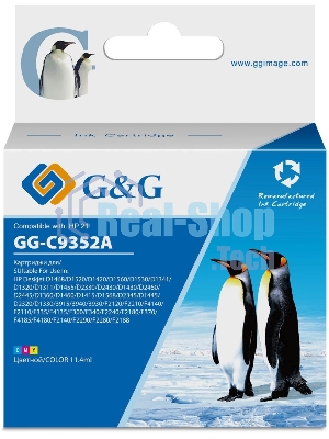 Картридж струйный G&G GG-C9352A многоцветный (11,4 мл) для HP DJ 3920/3940/D1360/D1460/D1470/D1560/D2330/D2360/D2430/D2460/F370/F375/F380/F2180/F2187/F2224/F2280/F2290/F4140/F4172/F4180/F4190