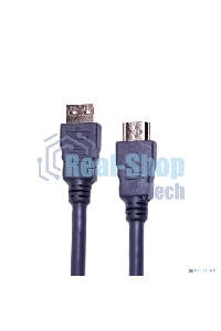 Кабель HDMI CP-HM-HM-10M Wize, 10 м, v.2.0, K-Lock, soft cable, 19M/19M, позол.разъемы, экран, темно-серый, пакет