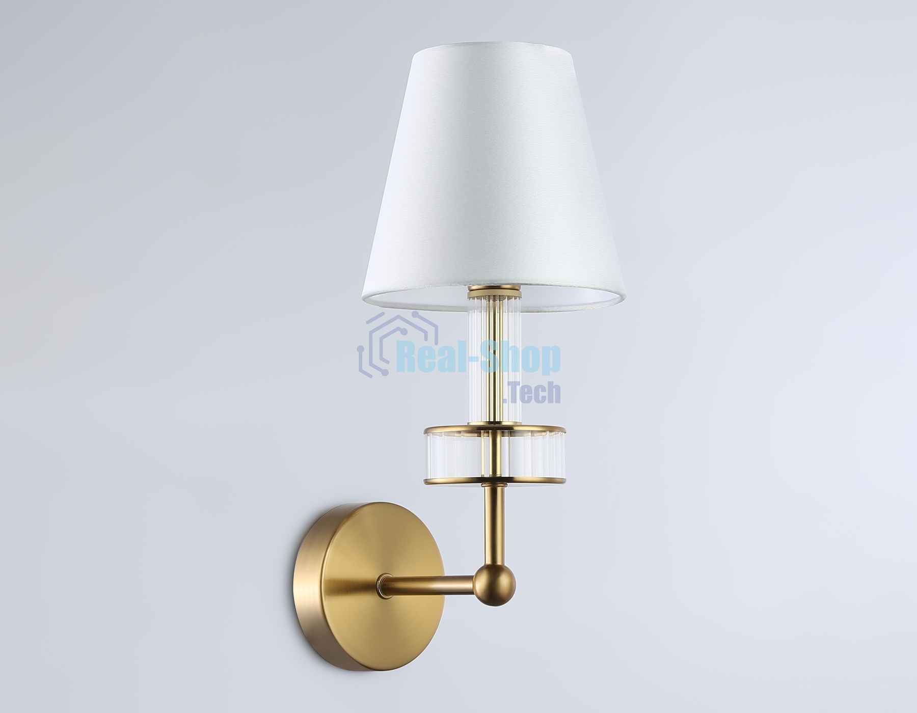 Настенный светильник Ambrella light LH71025 BS/WH латунь/белый E14 max 40W 210*150*355