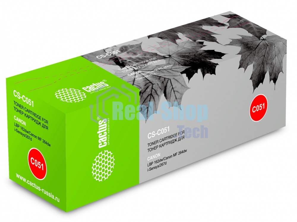 Картридж лазерный Cactus CS-C051 черный (1700 стр.) для Canon LBP 62dw/MF 264dw/267dw/269dw