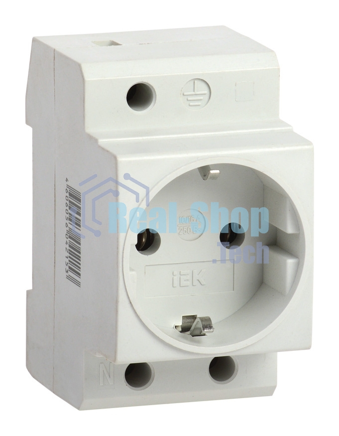 Розетка силовая РАр10-3-ОП с заземл. на DIN-рейку ИЭК MRD10-16