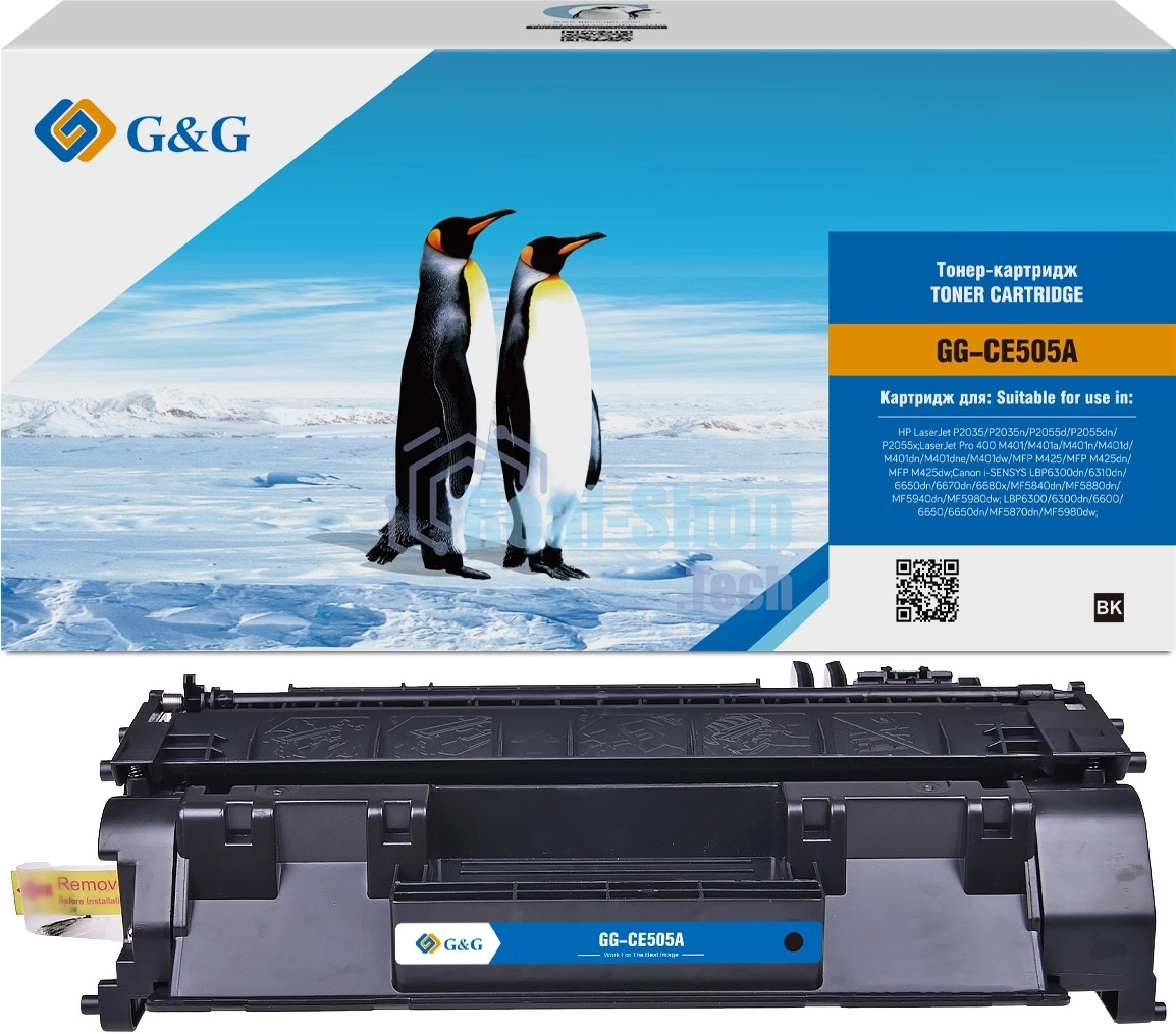 Картридж лазерный G&G GG-CE505A UNIVERSAL черный (2300 стр.) для HP LaserJet P2035, P2035n, P2055d, P2055dn, P2055x; LaserJet Pro 400 M401, M401a, M401n, M401d, M401dn, M401dne, M401dw, MFP M425, MFP M425dn, MFP M425dw