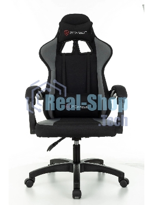 Кресло Zombie Rudger черный/серый, экокожа, 120 кг, механизм качания