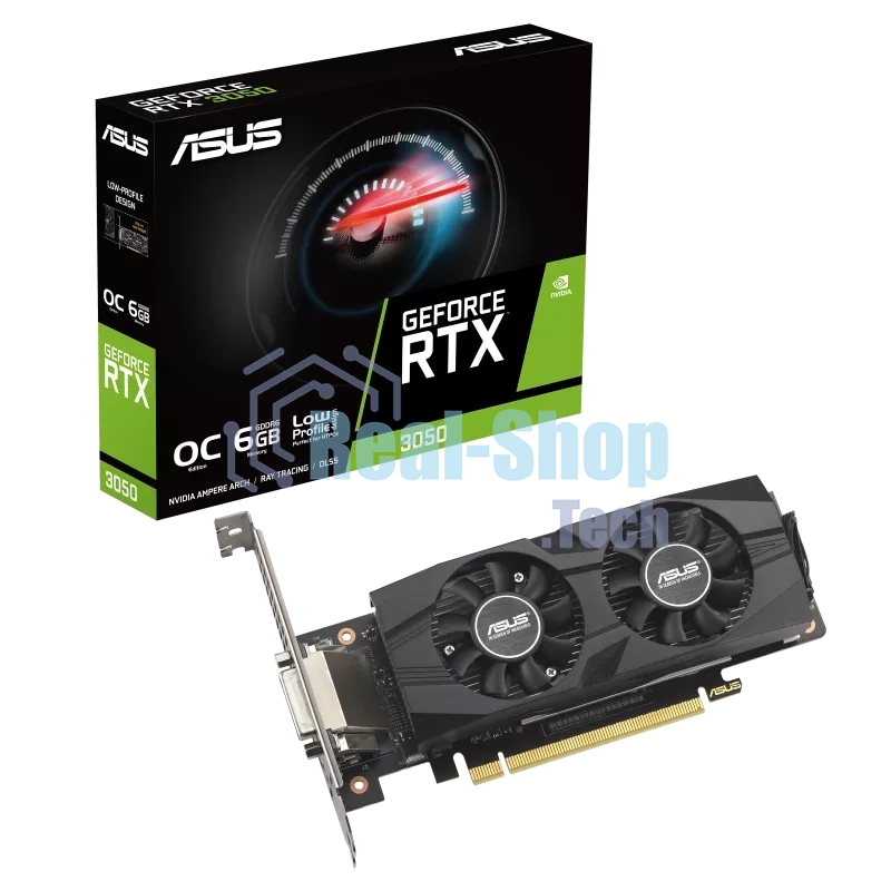 Видеокарта ASUS RTX 3050 6Gb RTX 3050-O6G-LP-BRK PCIE16 RTX 3050,DVI,HDMI,DP,6G,D6