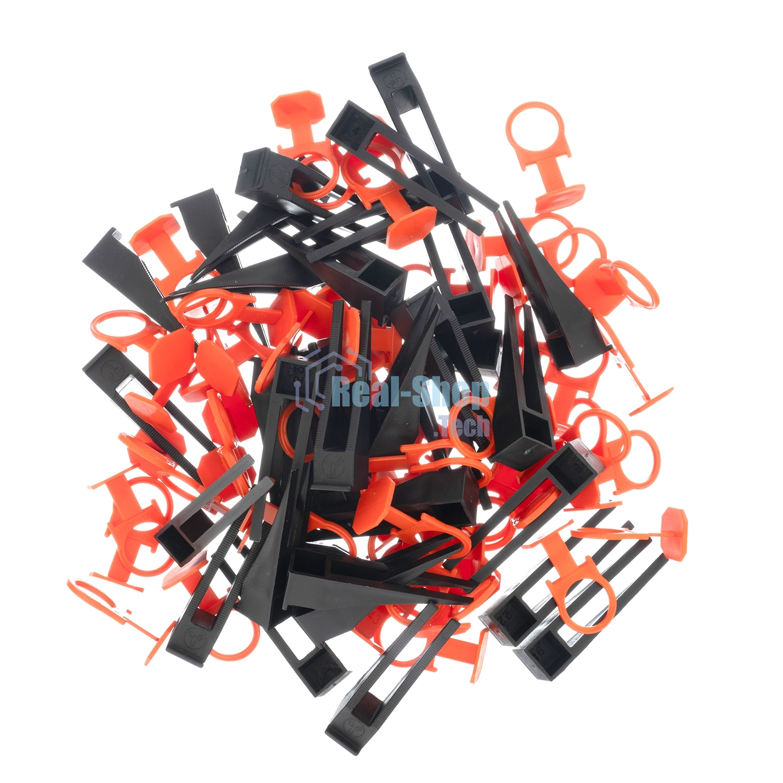 Комплект зажим и клин для системы выравнивания плитки СВП Сибртех Кольцо, 40/40 шт. в пакете