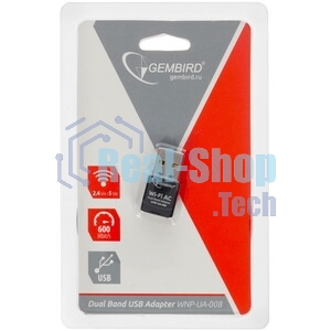 Сетевой двухдиапазонный Wi-Fi мини USB-адаптер Gembird 600 Мбит, USB, 802.11b/g/n/ac/а
