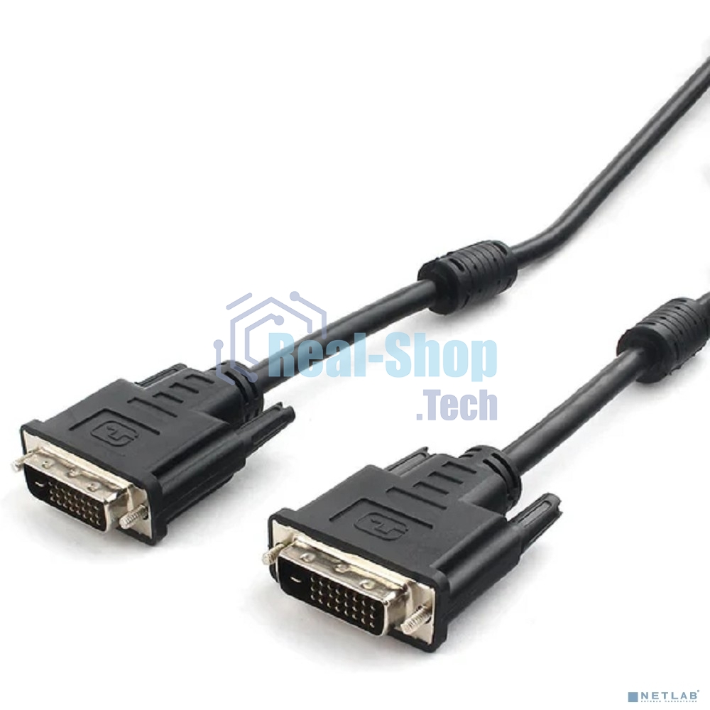 Кабель DVI-D dual link Cablexpert CC-DVI2L-BK-6, 25M/25M, 1.8м, CCS, черный, экран, феррит.кольца, пакет