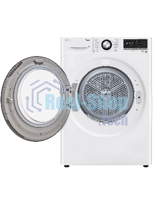 Сушильная машина LG DC90V3V6W белый, 9 кг, сушка - тепловой насос, программ - 14, 60 x 85 x 66 см