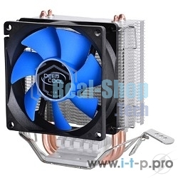 Кулер для процессора DEEPCOOL ICE EDGE MINI FS V2.0 синий, 80 мм, алюминий/медь, 2200 об/мин, 24.7 дБ, 3 pin, 100 Вт, 112 мм