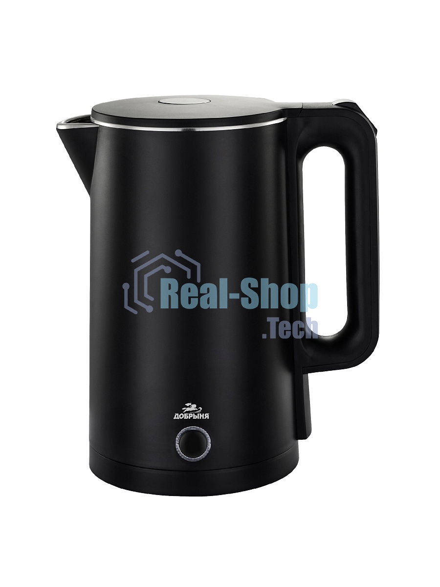 Чайник электрический Добрыня DO-1245B (1,8л) 2000Вт двойная стенка пл/нжс черный