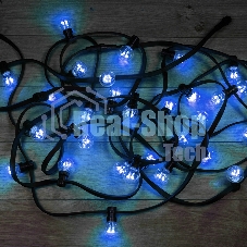 Гирлянда Neon-night LED Galaxy Bulb String 10м, черный каучук, 30 лампx6 LED синий, влагостойкая IP65