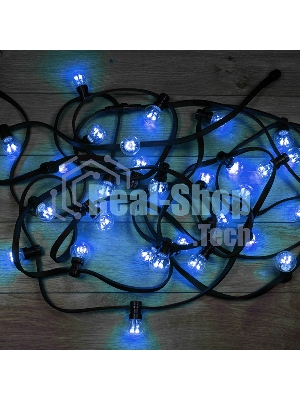 Гирлянда Neon-night LED Galaxy Bulb String 10м, черный каучук, 30 лампx6 LED синий, влагостойкая IP65