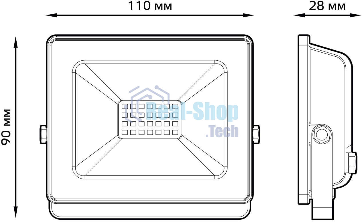 Прожектор светодиодный Gauss Elementary 30Вт 2100лм IP65 6500К бел.