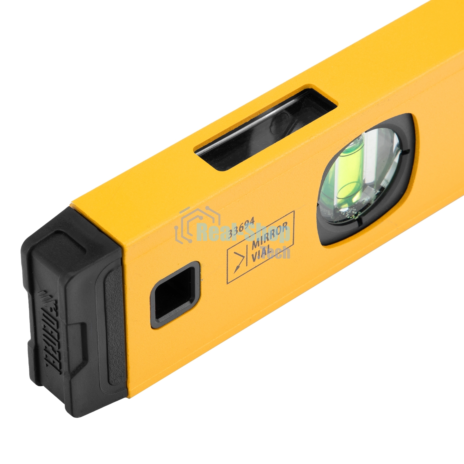 Уровень алюминиевый Denzel, магнит., фрезерованный, 3 глазка (1 зеркал.), 0,5 мм/м, 1200 мм