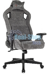 Кресло игровое Zombie Ghost Fabric серый Light-19 крестов. пластик