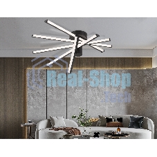 Потолочный светодиодный светильник Ambrella light FL6222 BK черный 70W 3000K-6400K 605*605*170 (ПДУ ИК)