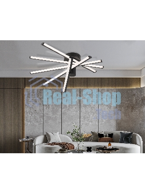 Потолочный светодиодный светильник Ambrella light FL6222 BK черный 70W 3000K-6400K 605*605*170 (ПДУ ИК)
