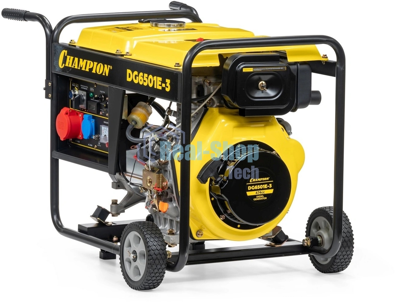 Электрогенератор дизельный Champion DG6501E-3, 6.6 кВт, 82 дБ, 103 кг