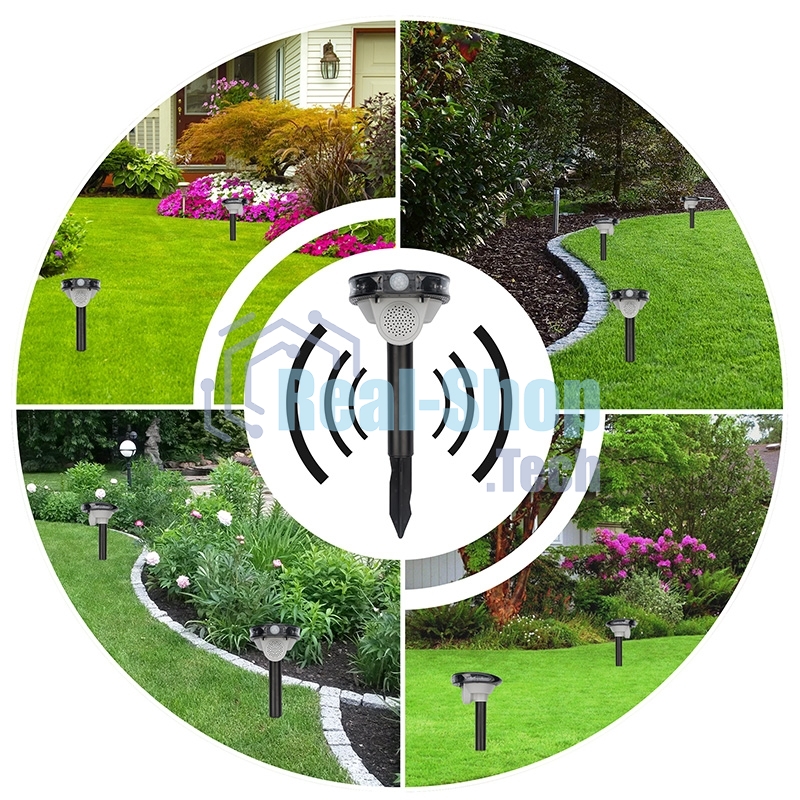 Звуковой отпугиватель животных Rexant с датчиком движения на солнечной батарее