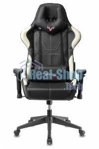 Кресло игровое Бюрократ VIKING 5 AERO WHITE черный/белый искусственная кожа