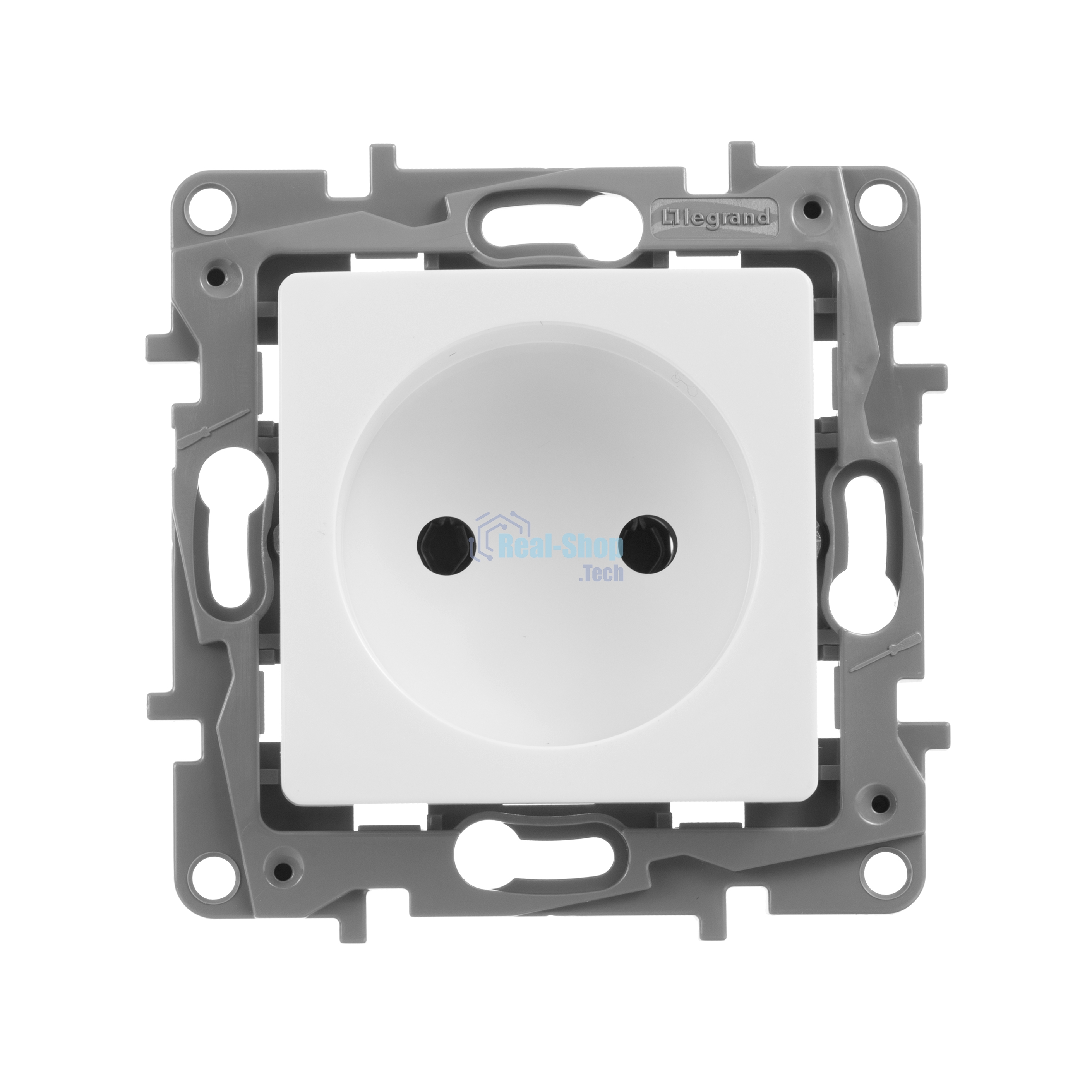 Розетка 2К винты, белый ETIKA