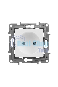 Розетка 2К винты, белый ETIKA